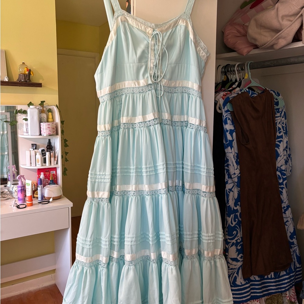 JessaKae Light Blue and White Dress